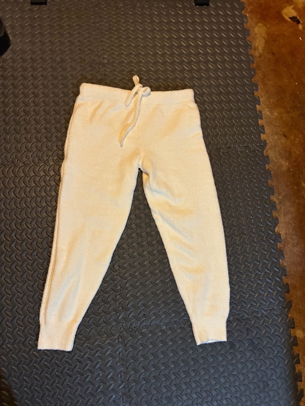 Cozy Cream Knit Drawstring Joggers